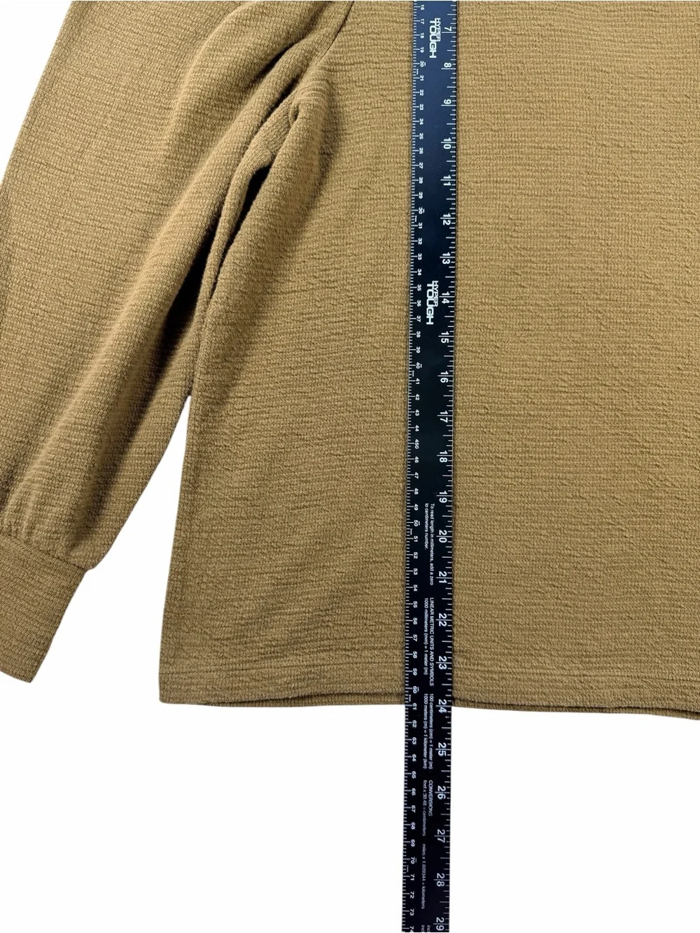 Madewell Puff-Sleeve Pleated Long Sleeve Top in Olive Green Size Medium